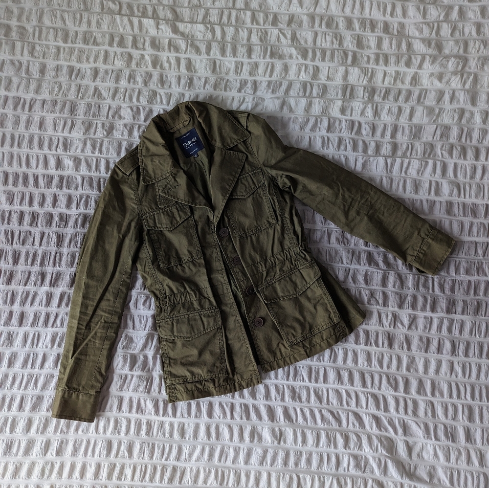 Madewell Outbound Cargo Utility Jacket Army Green